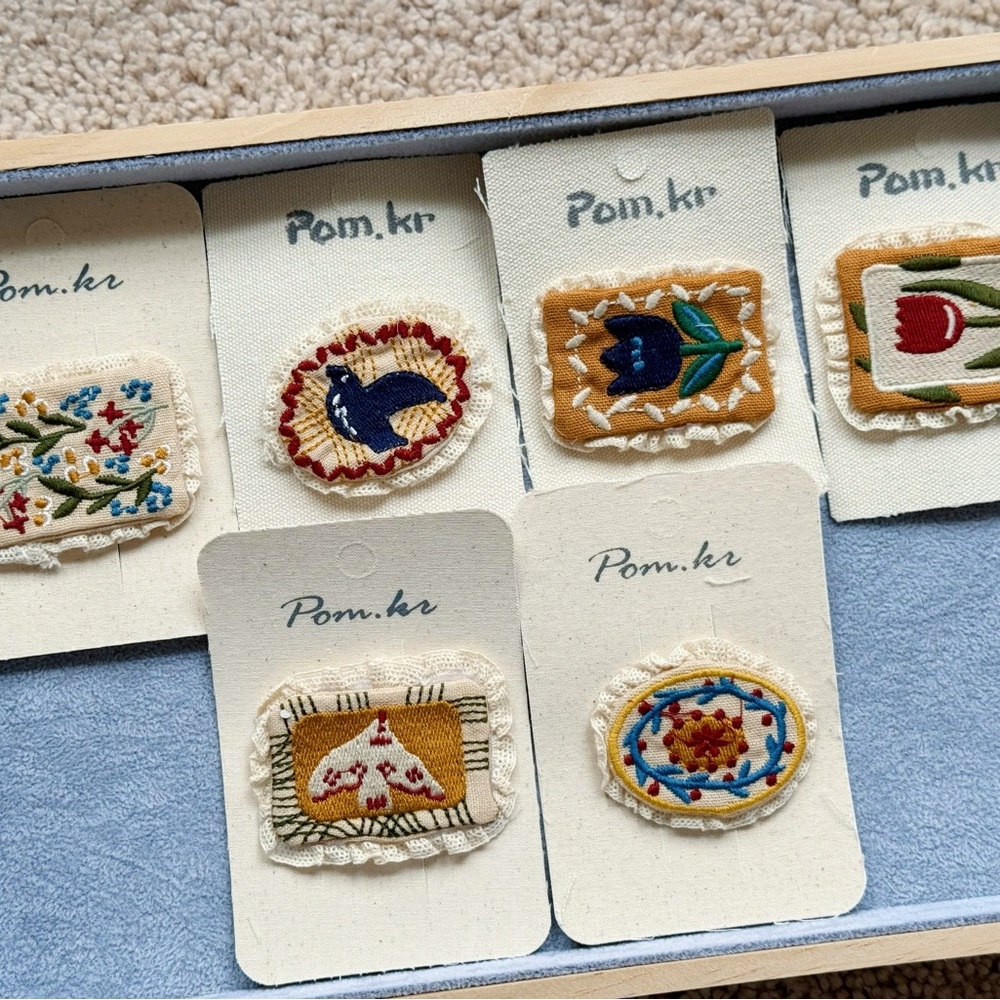 $8 each, $40 for all 6! Embroidered Hair Clip